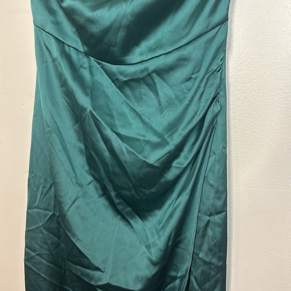Zara Satin Slip Style Wrap Dress with Gold Chain Detailing on Straps - Picture 7 of 13